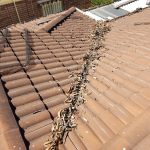 Full valley prior to gutter cleaning